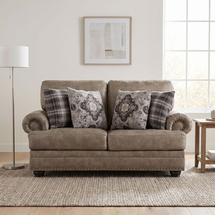 Franklin Mushroom Brown Loveseat