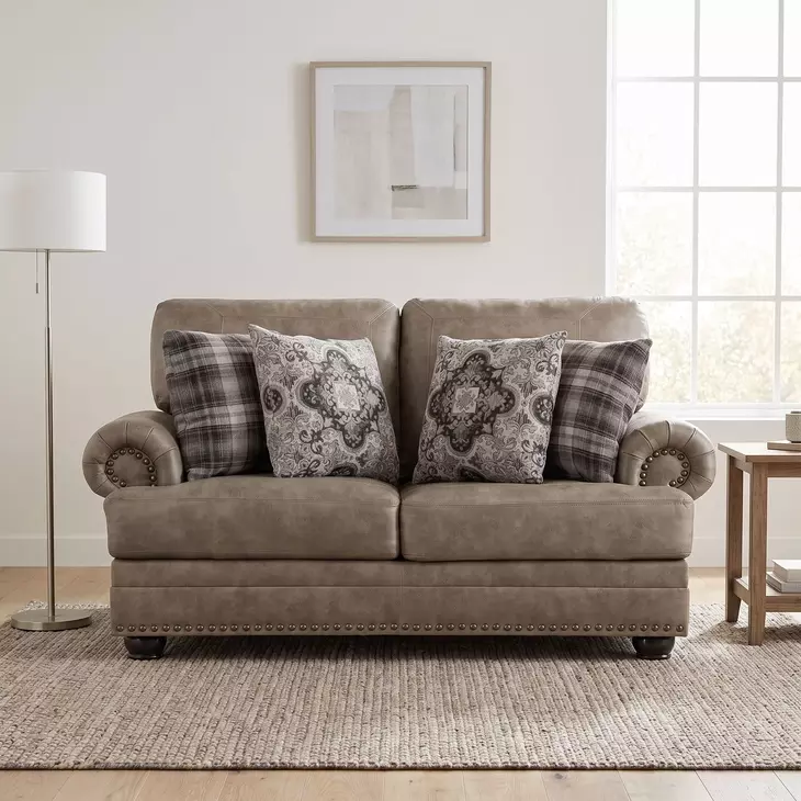 Franklin Mushroom Brown 72" Loveseat