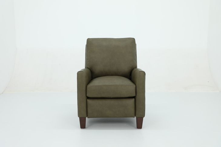 Fremont Oasis Olive Leather Push Thru The Arms Recliner