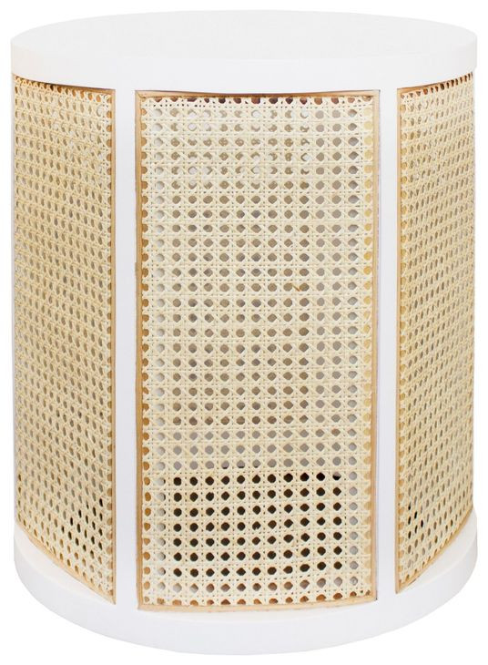 Freya Matte White Lacquer Round Side Table