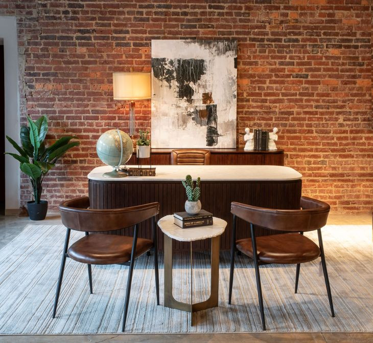 Brisbane Chestnut Leather Halstead Dining Chair