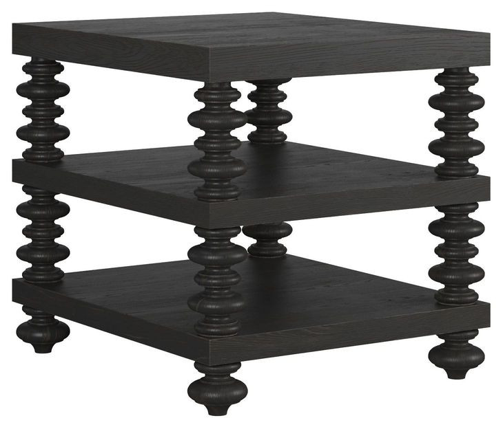 Atrium Black Rectangular End Table