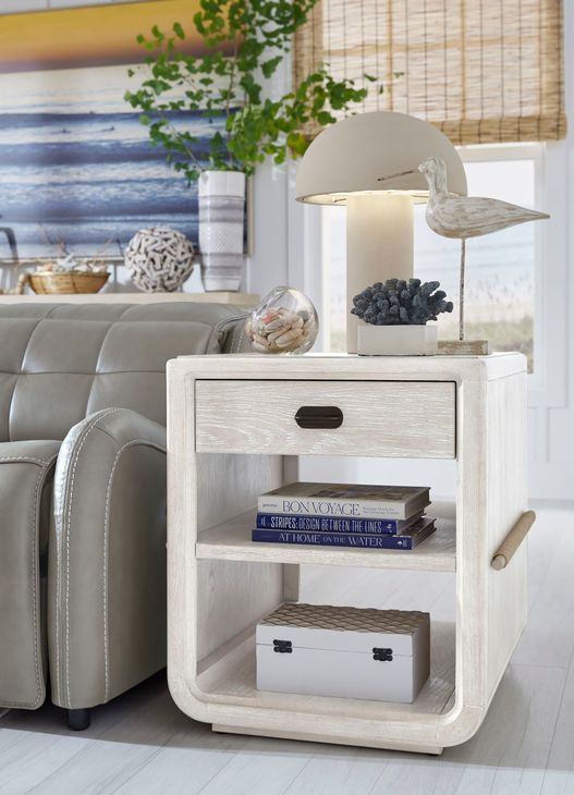 Sunset Cove Moonlight Pearl Rectangular Chairside End Table