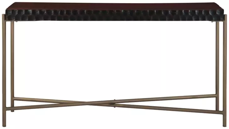Vallarta Brown and Gold Rectangular Console Table