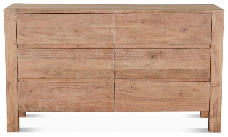 Mesa Brushed Acacia 6 Drawer Dresser