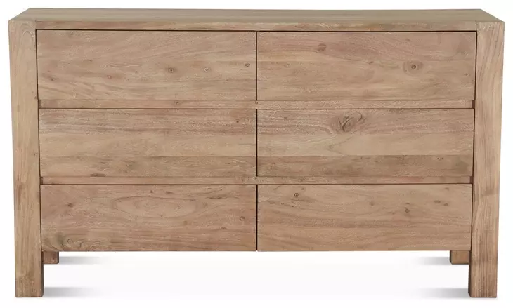 Mesa Brushed Acacia 6 Drawer Dresser
