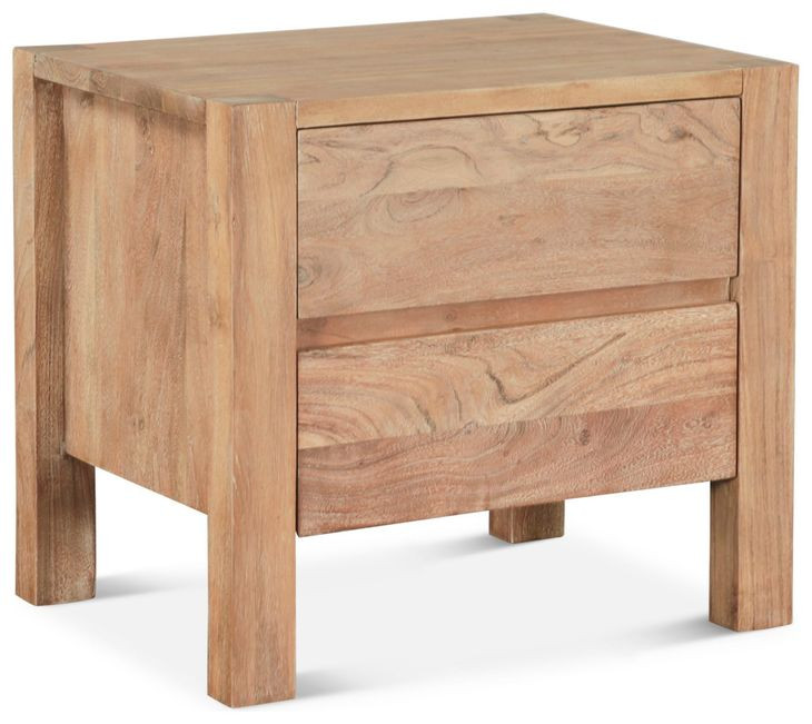 Mesa Brushed Acacia 2 Drawer Nightstand