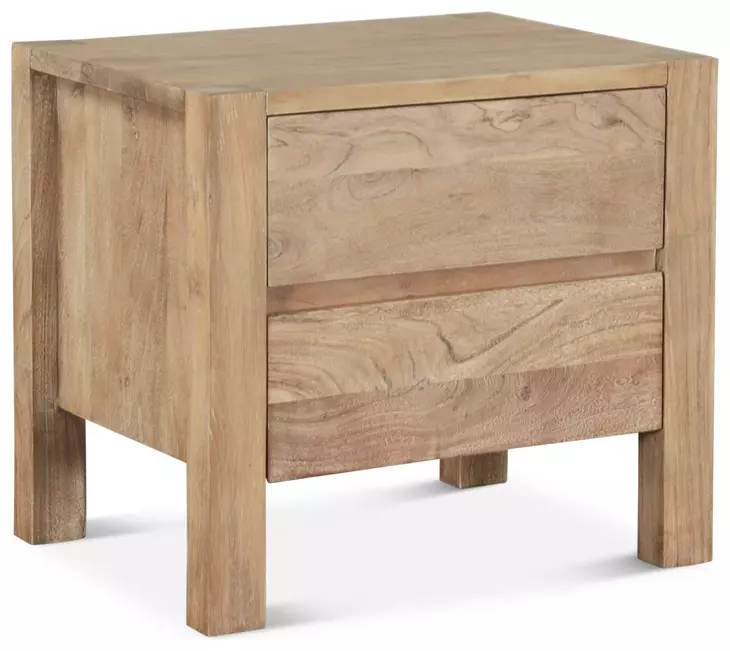 Mesa Brushed Acacia 2 Drawer Nightstand