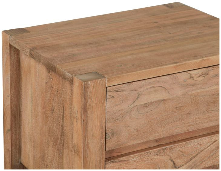 Mesa Brushed Acacia 2 Drawer Nightstand