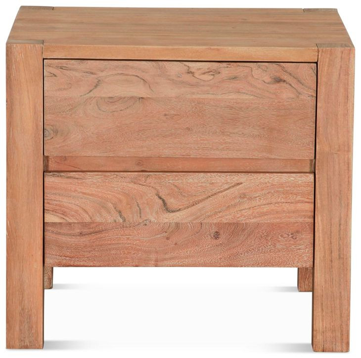 Mesa Brushed Acacia 2 Drawer Nightstand