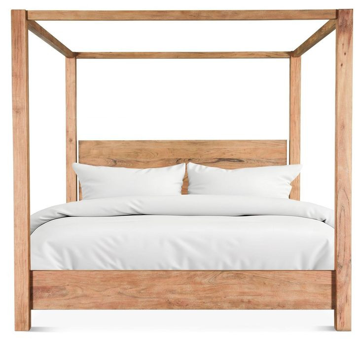 Mesa Brushed Acacia Queen Canopy Bed