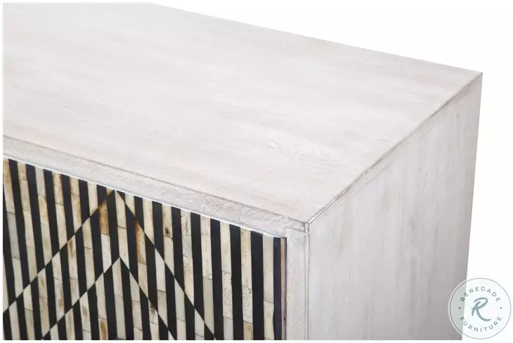 Alexandria Whitewash And Black 72" Sideboard