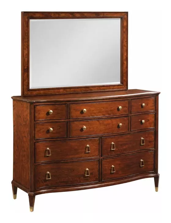 Belmont Heritage New Classic 10 Drawer Julian Bureau with Rectangular Landscape Mirror