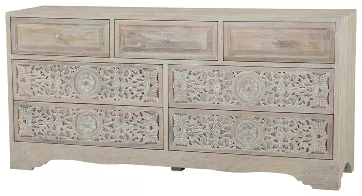 Haveli Heirloom White 7 Drawer Dresser