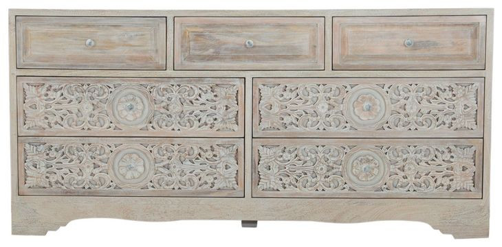 Haveli Heirloom White 7 Drawer Dresser