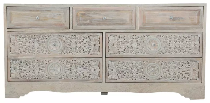 Haveli Heirloom White 7 Drawer Dresser