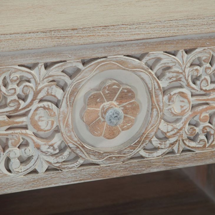 Haveli Heirloom White 1 Drawer Nightstand