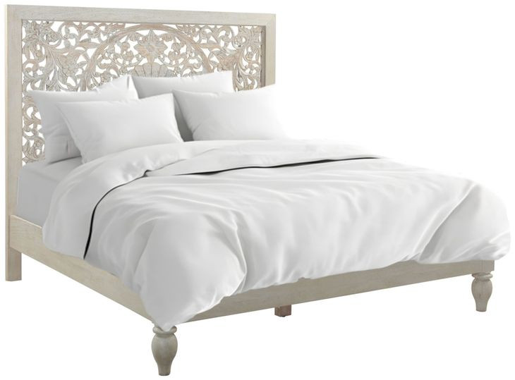 Haveli Heirloom White King Panel Bed
