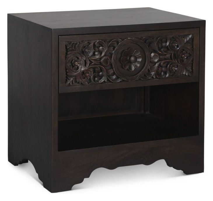 Haveli Vintage Brown 1 Drawer Nightstand