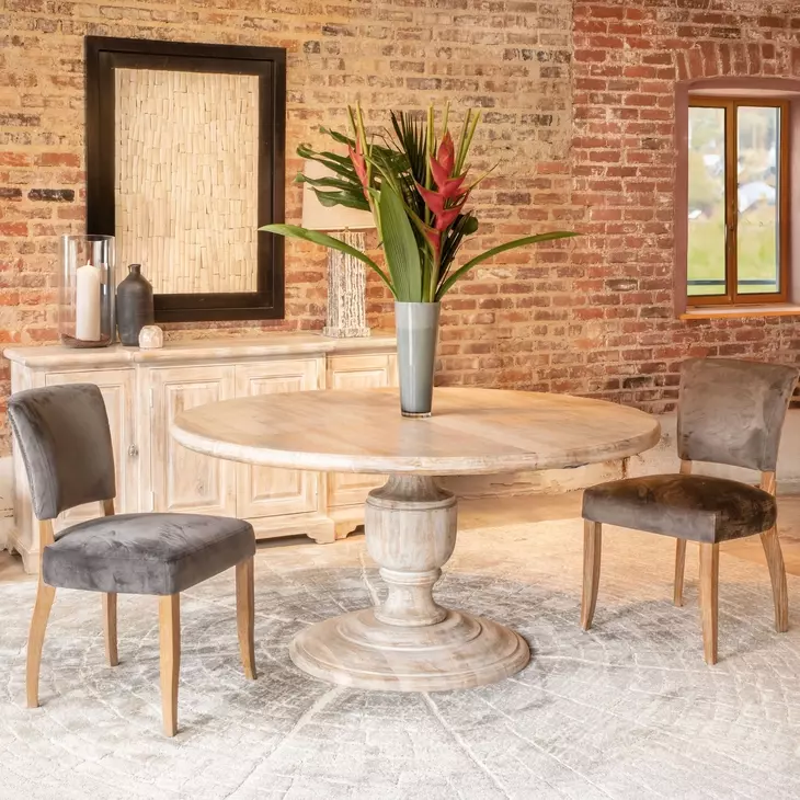 Haveli Heirloom White 60" Round Dining Table