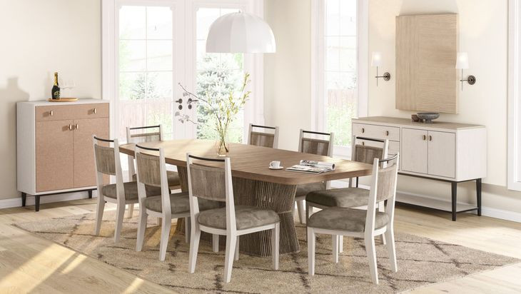 Elements Toffee Rope Pedestal Extendable Dining Room Set