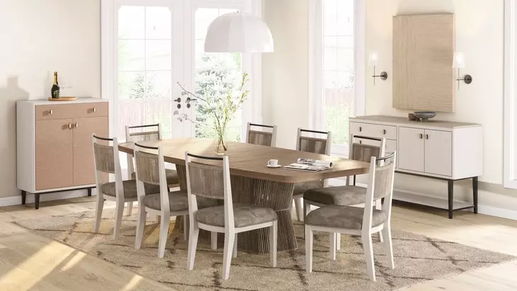 Elements Toffee Rope Pedestal Extendable Dining Room Set