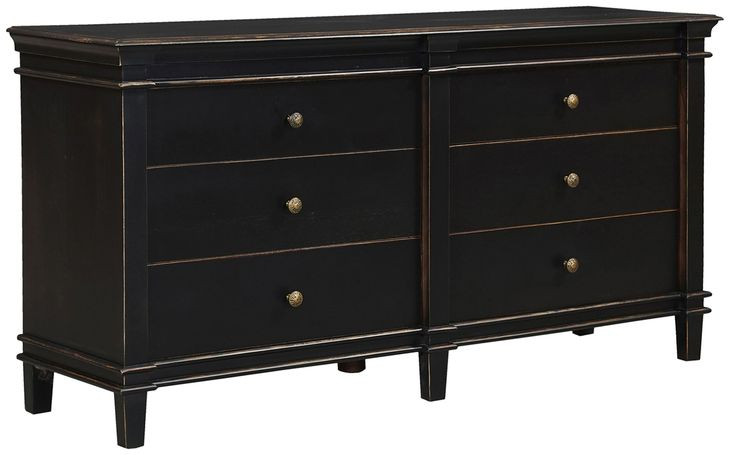 Trento Distressed Black Panel Bedroom Set