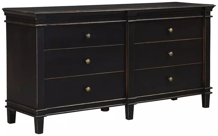 Trento Distressed Black Panel Bedroom Set