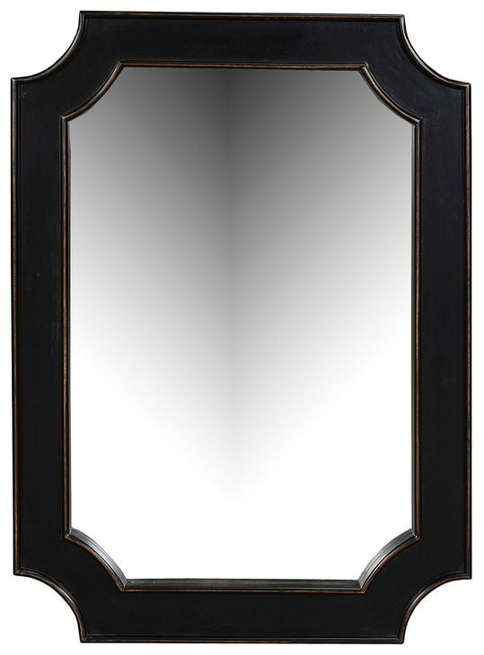 Trento Distressed Black Rectangular Wall Mirror
