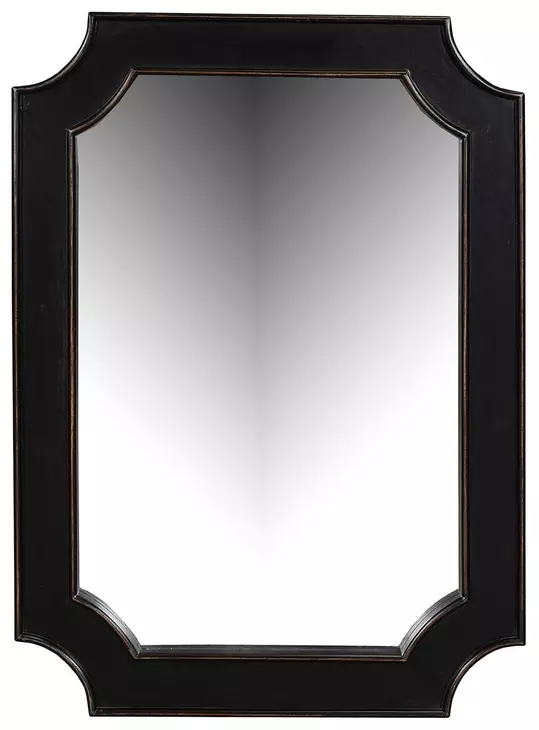 Trento Distressed Black Rectangular Wall Mirror