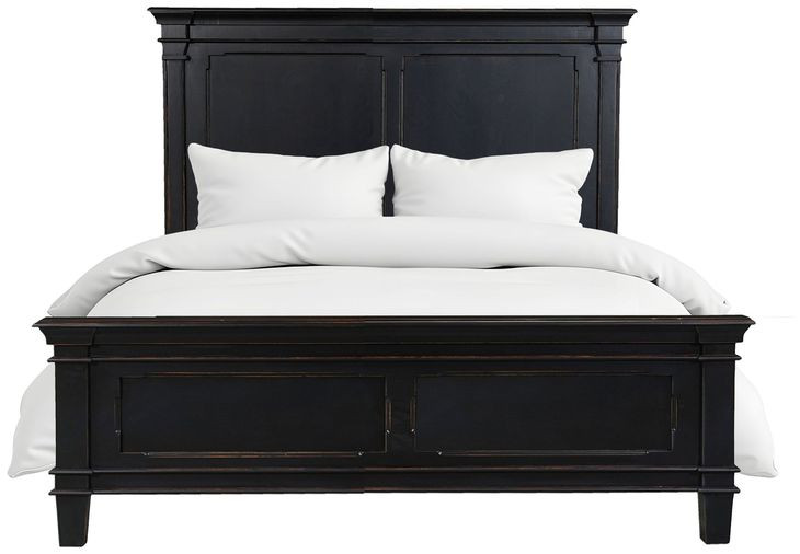 Trento Distressed Black Panel Bedroom Set