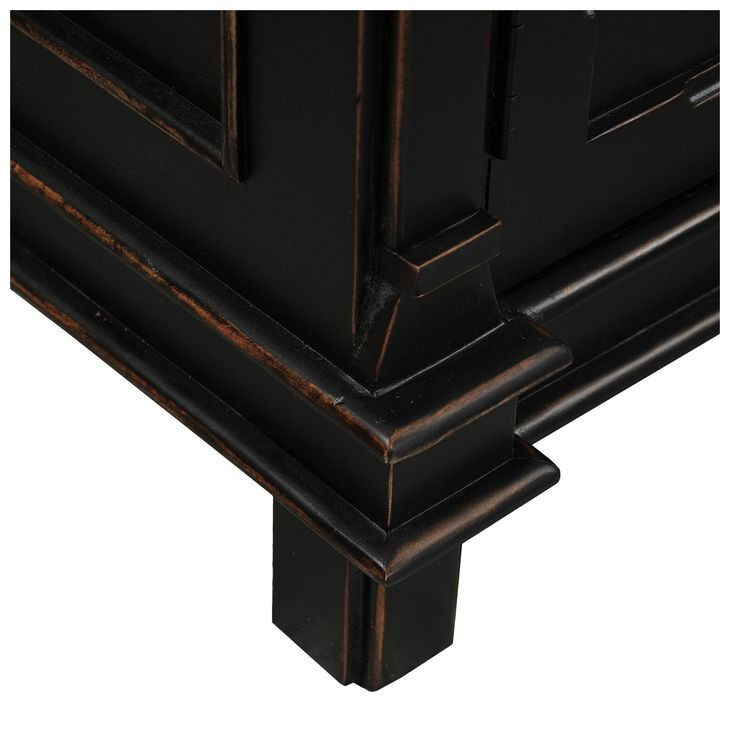 Trento Distressed Black 4 Door Sideboard