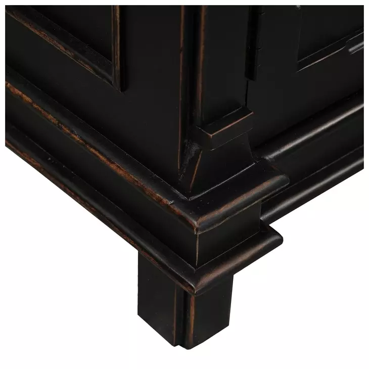 Trento Distressed Black 4 Door Sideboard