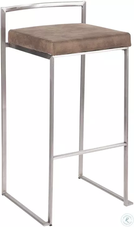 Fuji Brown Cowboy Bar Stool Set of 2