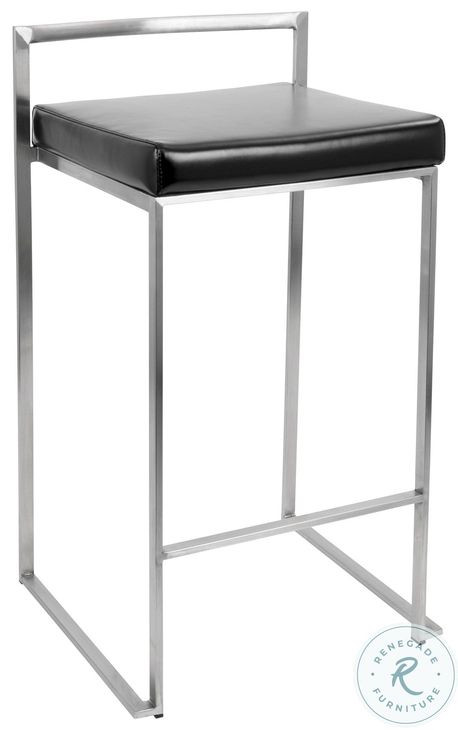 Fuji Black Counter Height Stool Set of 2