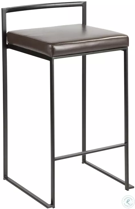 Fuji Black and Brown Counter Stool Set of 2