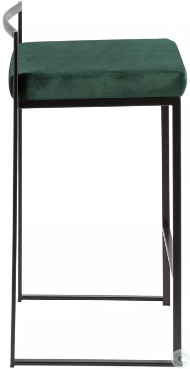 Fuji Black and Green Counter Stool Set of 2