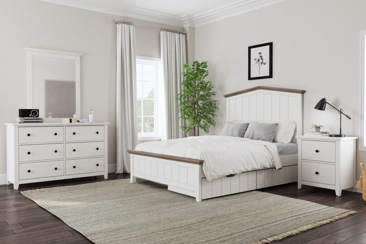 Lodge Cookies and Cream Full Bed with 1 Set of Drawer