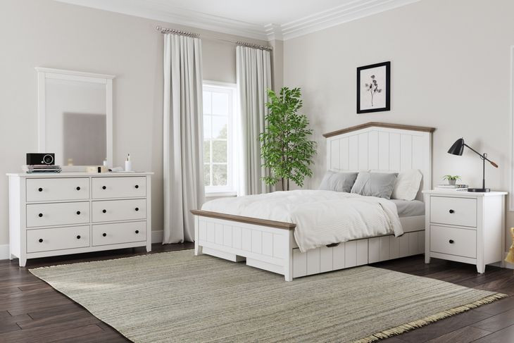 Lodge Cookies and Cream Full Bed with 2 Set of Drawer