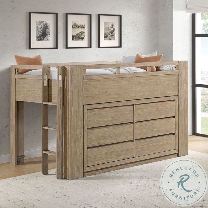 Bello Sandstone Full Low Loft Bed