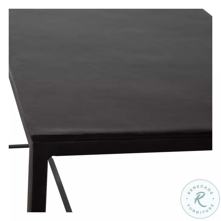 Valentin Aged Black and Antique Bronze Large Console Table