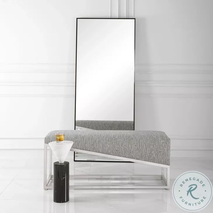 Pinnacle Gray and White Bench