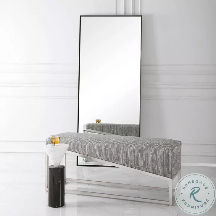 Pinnacle Gray and White Bench
