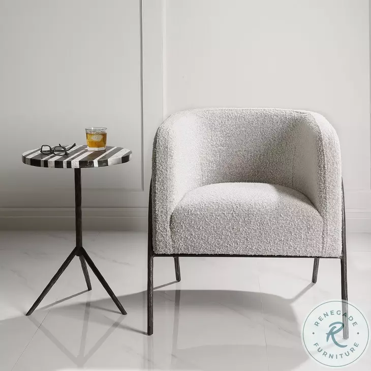 Newhaven Ivory and Warm Gray Accent Chair