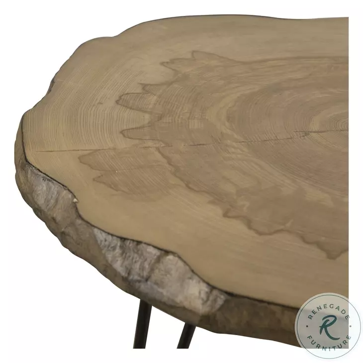 Fayne Aged Black and Brown End Table