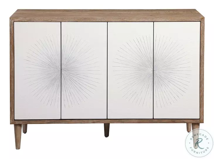 Thera Matte White 4 Door Accent Cabinet