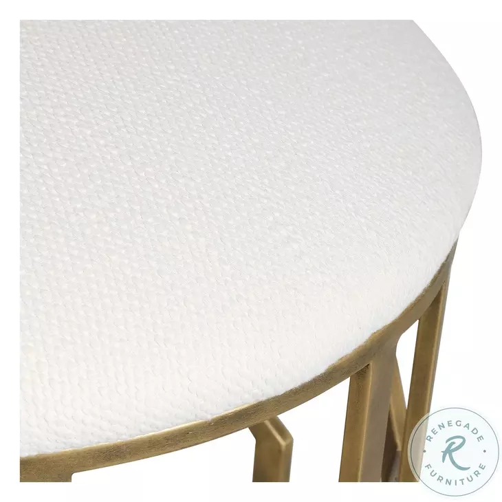 Breezeway Crisp White Accent Stool