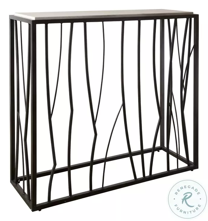 Reed Dark Iron and neutral Ivory Console Table