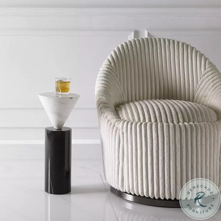 Brock Black and White End Table