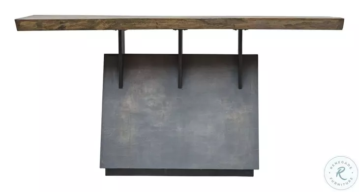 Vessel neutral and Gunmetal Console Table